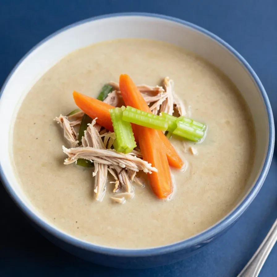 Plato con alimentos de una dieta blanda fácil de preparar y digerir, como puré de papas y zanahorias cocidas.